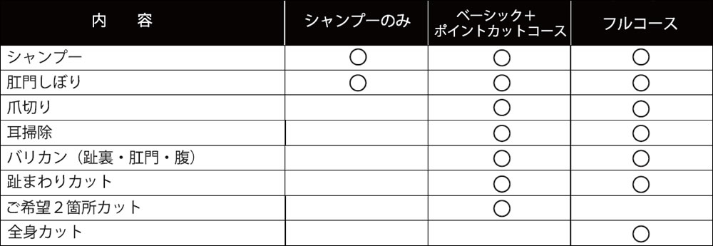 コースの内容説明表
